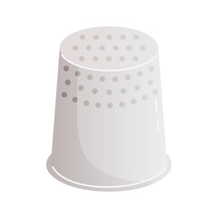 Sewing thimble. Cartoon vector isolated illustration