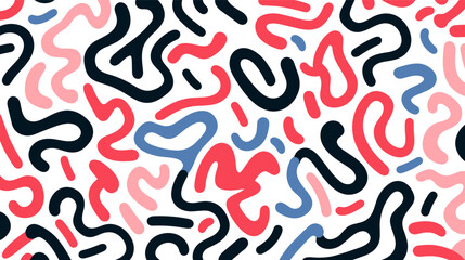 Fun line doodle candy cane seamless pattern