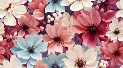 seamless floral background, Generative Ai