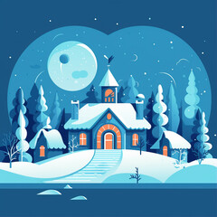Christmas theme illustration,created with Generative AI tecnology.,