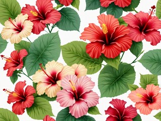 Obraz premium Seamless Tropical Flower Pattern