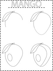 Mango draw Coloring pages for kids