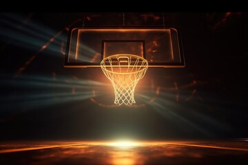 Basketball Hoop with Shining Light