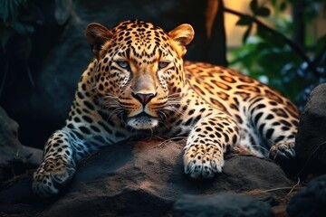 Leopard Resting on Rock