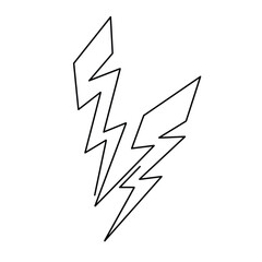 Vector continuous one line lightning illustration