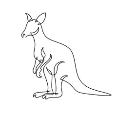 Vector continuous one line kangaroo illustration