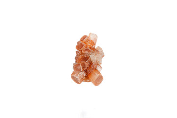 aragonite mineral stone macro on white background