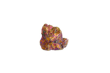 chalcopyrite mineral stone macro on white background