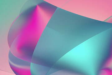 Abstract geometry iridescent holographic neon, colorful background 3d render. Gradient design element for backgrounds, banners, wallpapers, posters and covers.