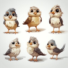 Fototapeta premium Singing Cartoon Character - 9 Facial Expressions