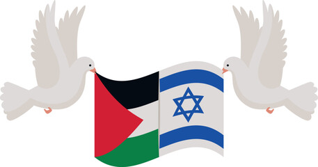 palestine and israel peace illustration