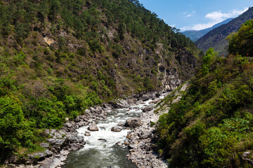 Dangme Chu River in Eastern Bhutan, Bhutan, Asia