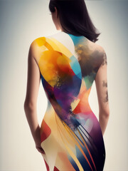 A back photo with abstract illustrations for portfolio Generative AI