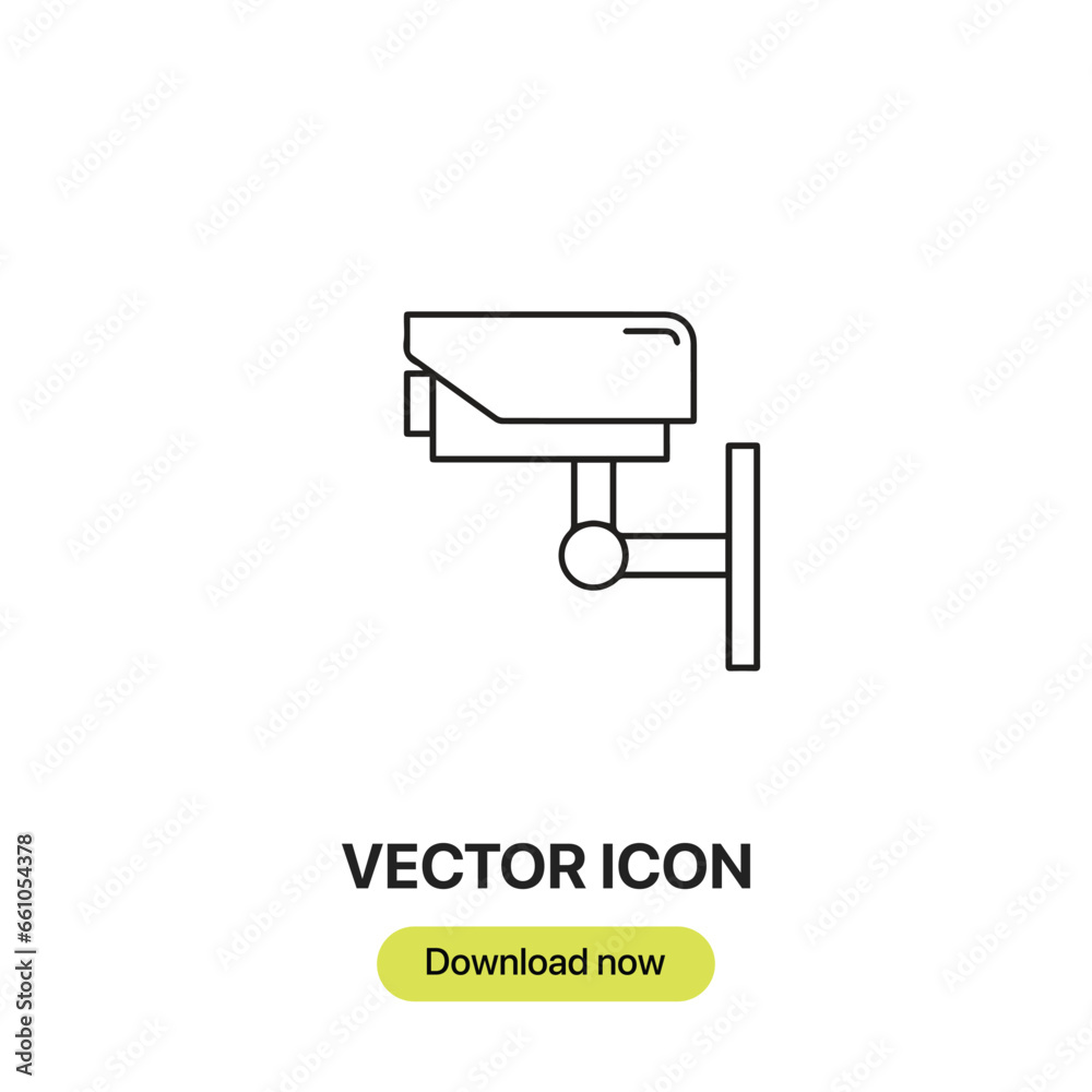 Leinwandbilder cctv icon vector. linear-style sign for mobile concept and web design. cctv symbol illustration. pix