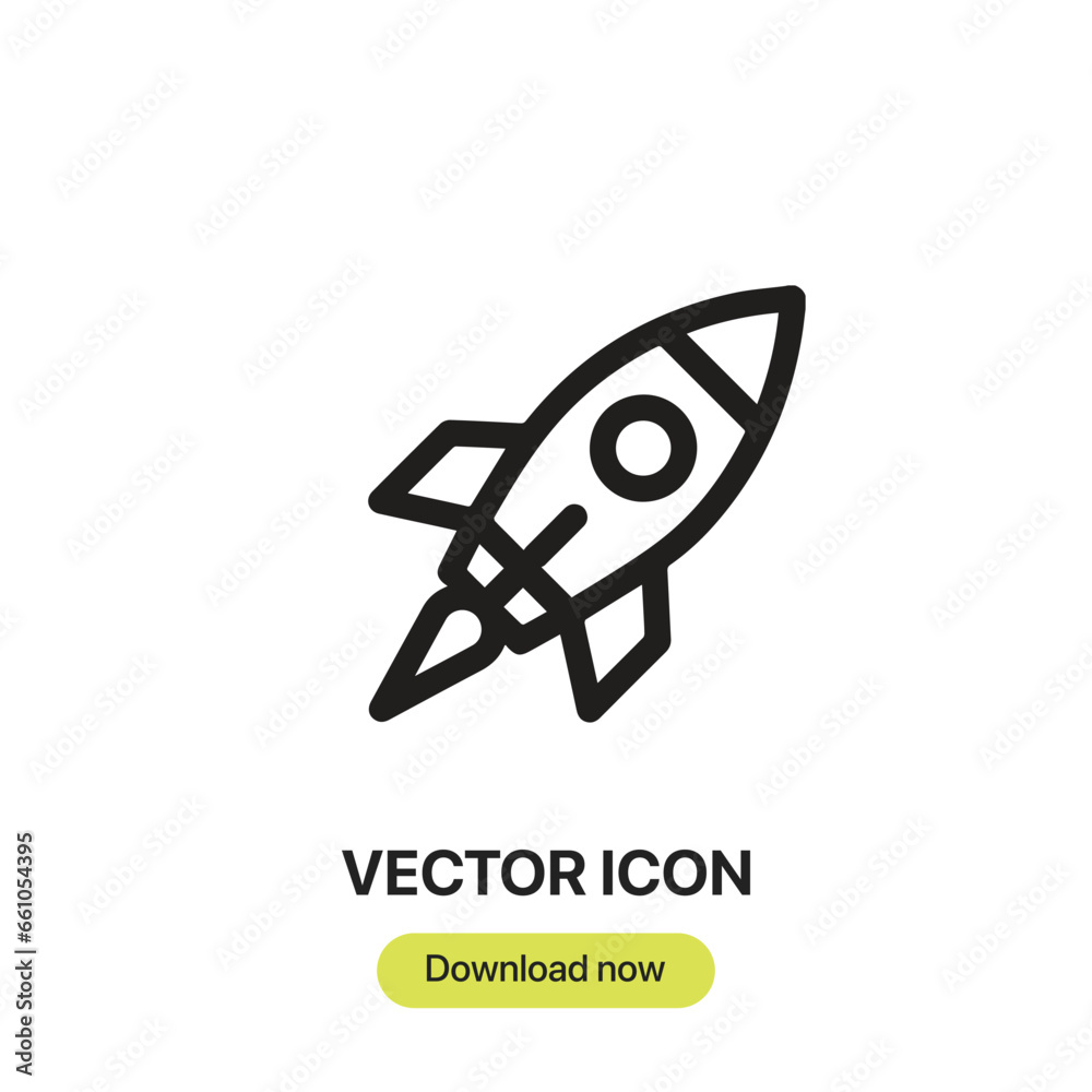 Leinwandbilder rocket icon vector. linear-style sign for mobile concept and web design. rocket symbol illustration.