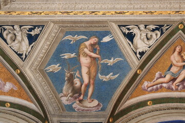 Venus and Capricorn Fresco at Villa Farnesina in Rome, Italy