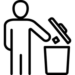 Throwing Trash Outline Icon