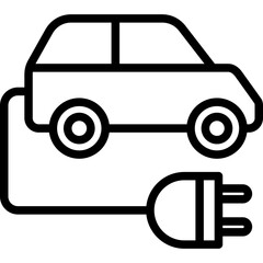 Electric Car Outline Icon