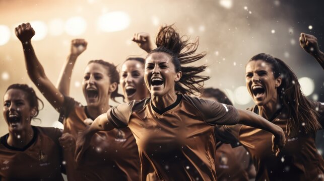 Female soccer team.generative ai
