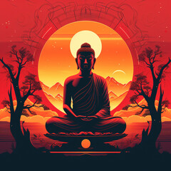 Buddha Modern Poster Design