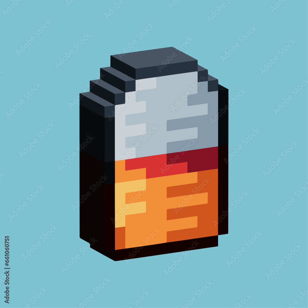 Poster isometric pixel art 3d of eraser for items asset. eraser on pixelated style.8bits perfect for game a