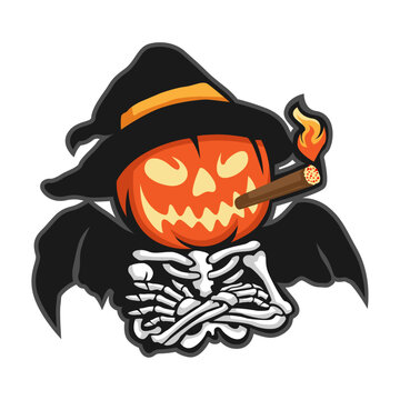 stiker icon of calan gaeaf happy halloween vector image illustration