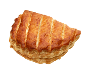 Puff pastry with apples / Transparent background