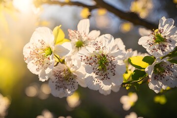 Fototapeta na wymiar apple blossoms in the morning