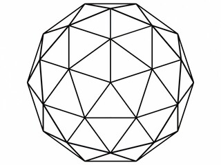 Wireframe Shape Geodesic Polyhedron Sphere 3D print model