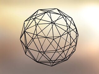 Wireframe Shape Geodesic Polyhedron Sphere 3D print model - obrazy, fototapety, plakaty