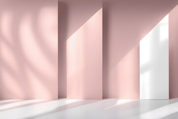 Minimalist abstract light pink and white combination color background for product display