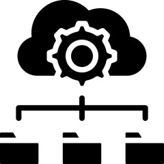 Cloud Storage Glyph Icon