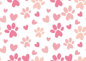 paw prints background pink - 661068975