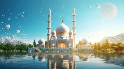 Zelfklevend Fotobehang Ramadan and Eid Concept background © dedy