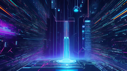 Digital binary code matrix background, revealing a 3D Rendering of a scientific technology data binary code network showcasing connectivity, complexity, and the data flood of the modern digital age
