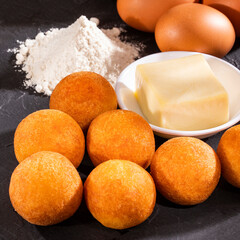 Colombian buñuelos, cheese balls and corn flour