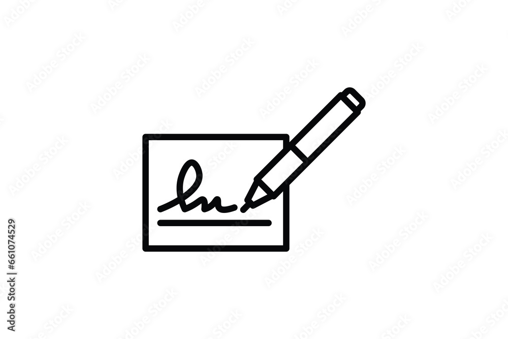 Poster signature icon. icon related to identity. suitable for web site design, app, ui, user interfaces. li