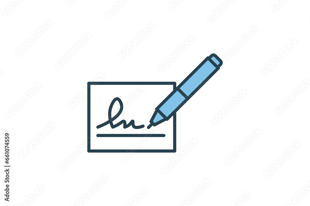 Poster signature icon. icon related to identity. suitable for web site design, app, ui, user interfaces. fl