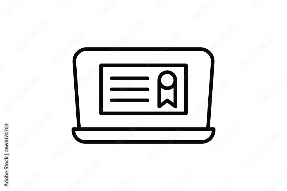Poster digital certificate icon. icon related to identity. suitable for web site design, app, ui, user inte