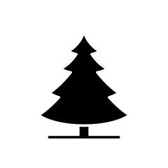Pine tree icon. Simple solid style. Spruce, fir, evergreen, timber, cedar, forest concept. Silhouette, glyph symbol. Vector illustration isolated.