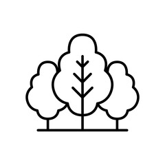 Forest tree icon. Simple outline style. Nature forest landscape, outdoor, oak, trunk, plant concept. Thin line symbol. Vector illustration isolated.