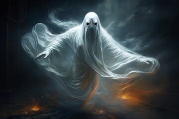 Naklejka premium A Halloween Ghost, Created with Generative AI