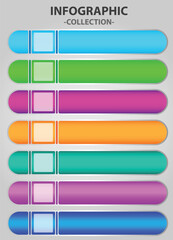 Vector flat Process infographic template element collection