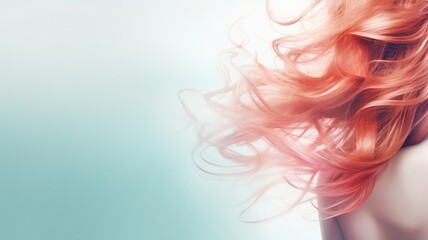 Woman with beauty hair. Web banner with copy space