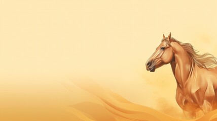 Horse. Web banner with copy space