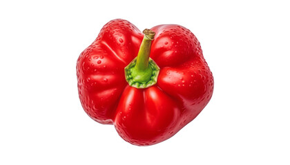 red bell pepper isolated on transparent background cutout