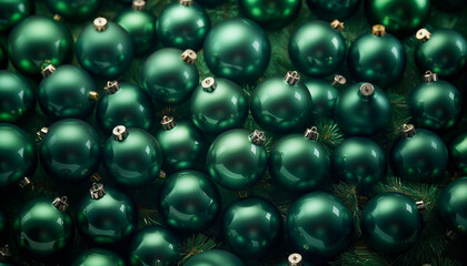 Green Christmas baubles