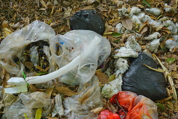 Plastic waste of roadside. Perfect for environment, pollution, conservation and world day content. 