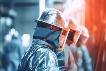 Steel industry workers in protective gear - Strength of industry - AI Generated