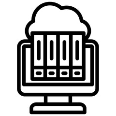 Online Libraries Outline Icon